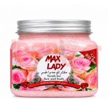 اسکراب لایه بردار مکس لیدی مدل گل رز 300 میل - Max Lady Rose Scrub