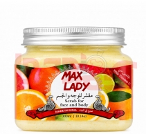 اسکراب لایه بردار مکس لیدی مدل ویتامین سی 300 میل - Max Lady Vitamin C Scrub